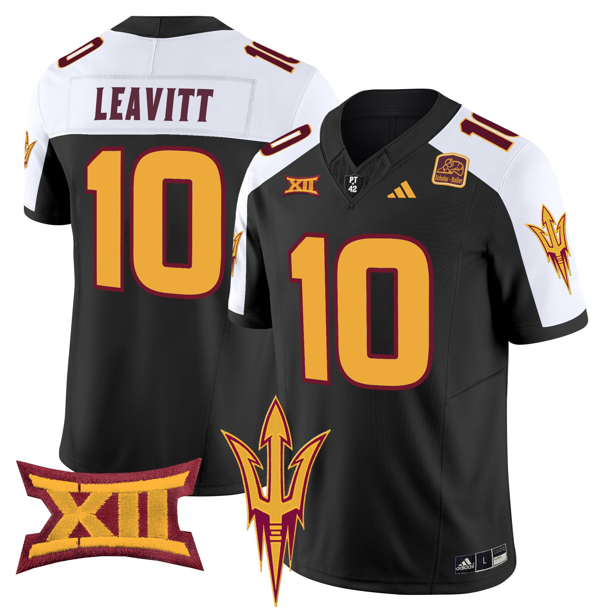 Men Arizona State Sun Devils #10 Leavitt Black 2024 Vapor Limited NCAA Jersey->customized ncaa jersey->Custom Jersey